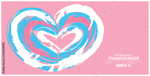 An abstract illustration of hearts in blue and pink for International Transgender Day of Visibility photo