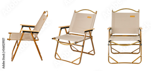 folding camp chair isolated on white background.