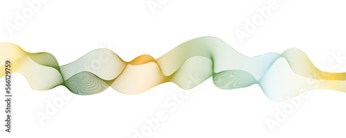 Abstract 3D Curve Wave Pattern and Colorful Gradient for Design on a Transparent, Isolated Background for branding and abstract design elements combination of blue, green, black, red color