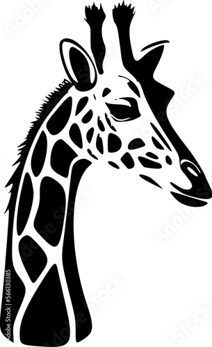 Black and white stylish giraffe logo.