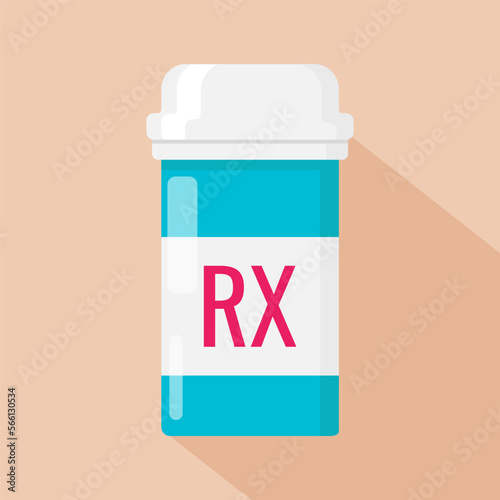 Prescription Drug. A medicine prescribed by a doctor. A jar of Tablets or Capsules. Vector illustration.