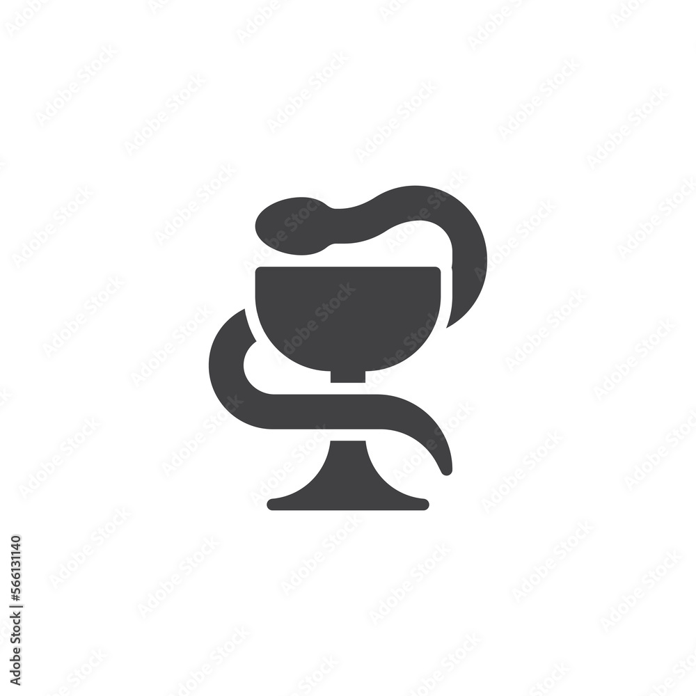Bowl of Hygieia vector icon Bowl of Hygieia vector icon