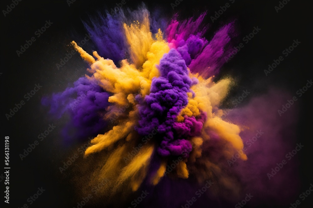 Explosive powder texture, surreal vivid colors with Generative AI
