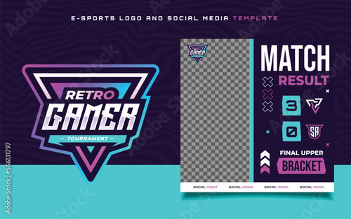 Set of E-sports Gaming Flyer Template for social media Banner  and Gaming Tournament Logo