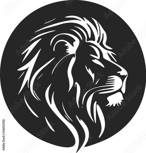 Make an impact with this black and white, minimalistic lion head logo.