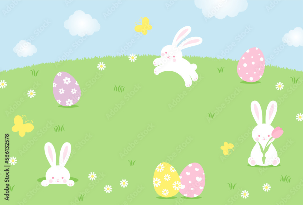 easter vector background with bunny, eggs and flowers for banners, cards, flyers, social media wallpapers, etc. easter vector background with bunny, eggs and flowers for banners, cards, flyers, social media wallpapers, etc.