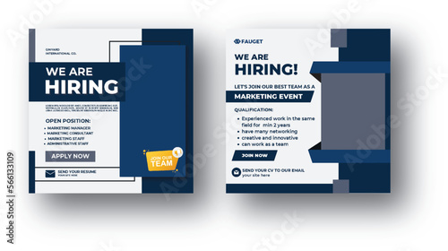 We are hiring job vacancy social media post banner design template photo