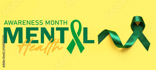 Green ribbon and text MENTA...