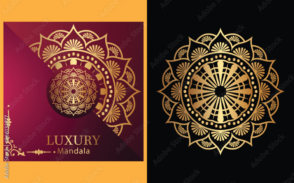 luxury ornamental mandala design background in gold color for yourself