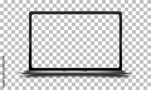 Laptop modern mockups with blank frameless screens vector design.