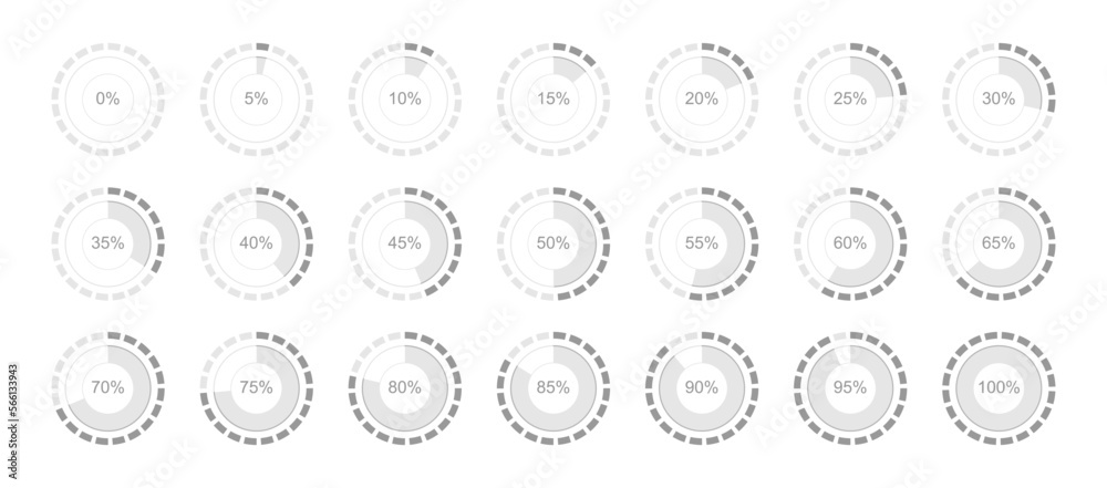 Set of black pie chart infographic elements vector design. For business, finance, web, design, downloading. no2 Set of black pie chart infographic elements vector design. For business, finance, web, design, downloading. no2