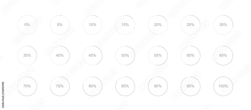 Set of black pie chart infographic elements vector design. For business, finance, web, design, downloading. no3