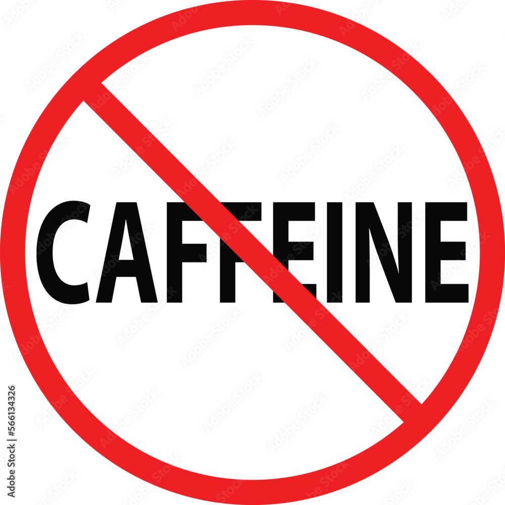 no caffeine icon on white background. no caffeine symbol. flat style. no caffeine icon on white background. no caffeine symbol. flat style.