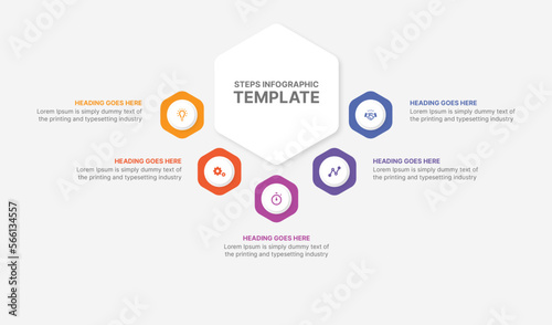 Vector five 5 steps options business infographic modern design template