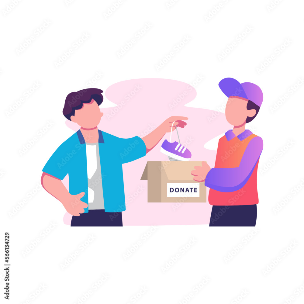 donation flat style illustration vector design donation flat style illustration vector design