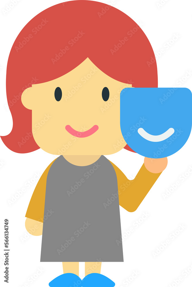 Female actress character illustration in minimal style Female actress character illustration in minimal style