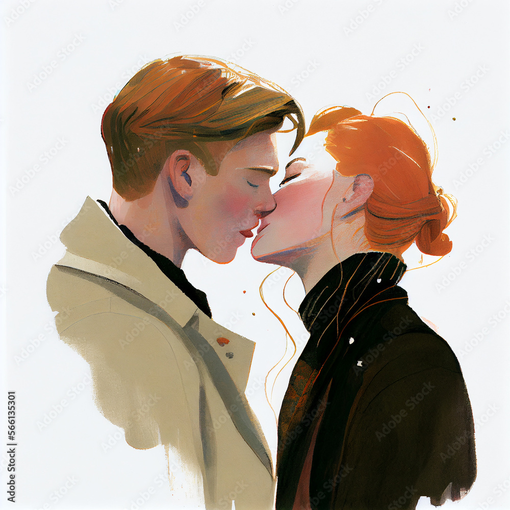 Kiss On The Cheek Drawing
