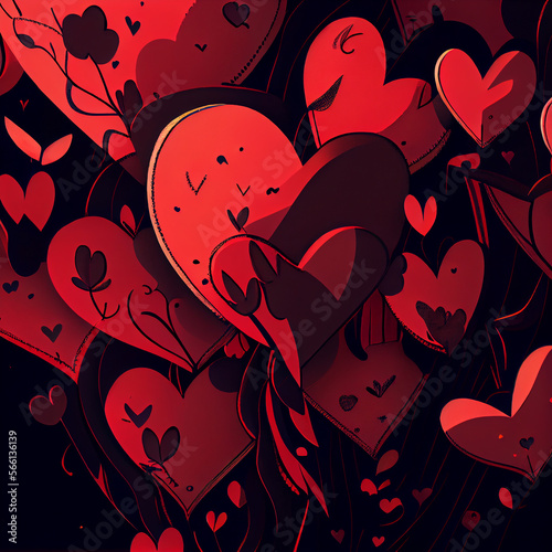 Seamless heart pattern background. generative ai