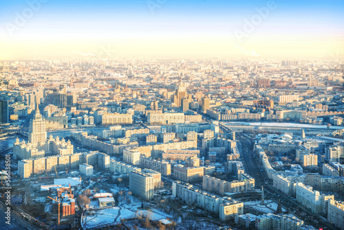 View of the city from the observation deck to the Hotel and the Ministry of Foreign Affairs, Moscow City © yulenochekk