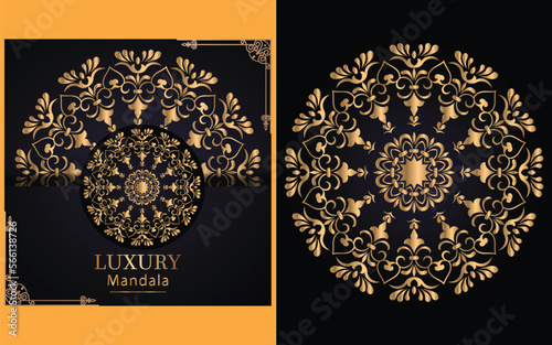luxury ornamental mandala design background in gold color for yourself  