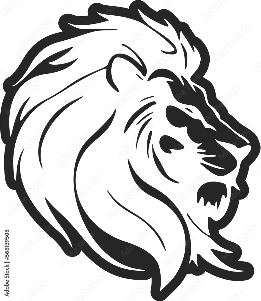 Boost your business image with our black and white, minimalistic lion logo.