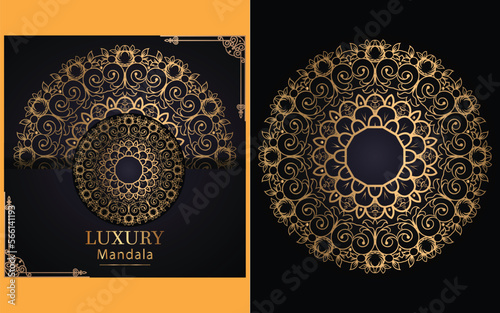 luxury ornamental mandala design background in gold color for yourself 