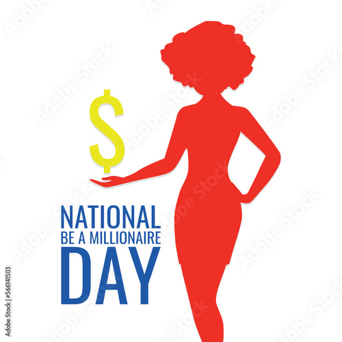 national be a millionaire day . Design suitable for greeting card poster and banner