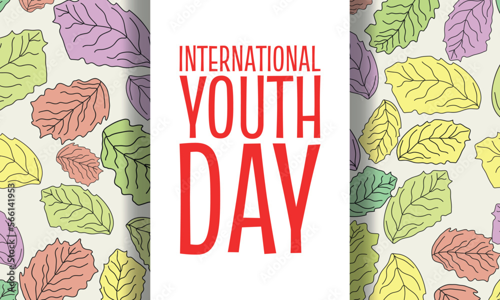 international youth day. Design suitable for greeting card poster and banner