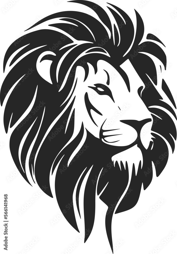 Make a bold statement with our striking black and white stylish lion logo.