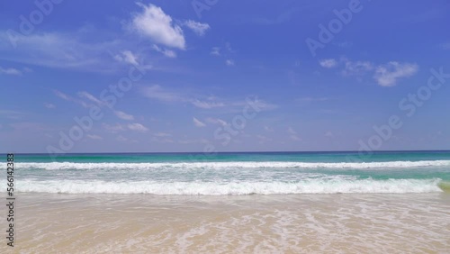 4K High quality video Nature video Tropical sea beach Beautiful ocean sea landscape in good weather in sunny day.