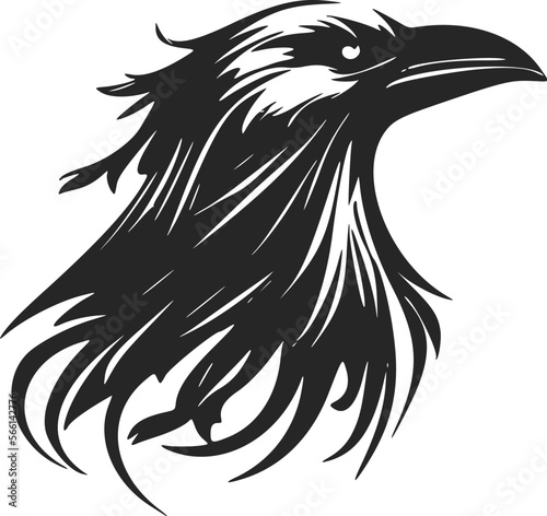 Give an elegant and classy look to your brand with a black and white crow logo