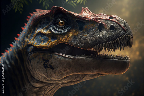 Allosaurus illustrations. Generative AI