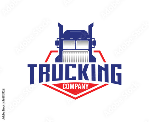 Foto Blue Red Trucking Company Logo Design Template