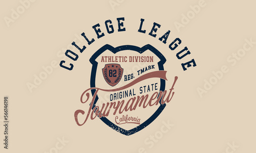  College League Tournament New York division college varsity font typography base ball U.S.A Athletic slogan print for tee - t shirt and sweatshirt - hoodie