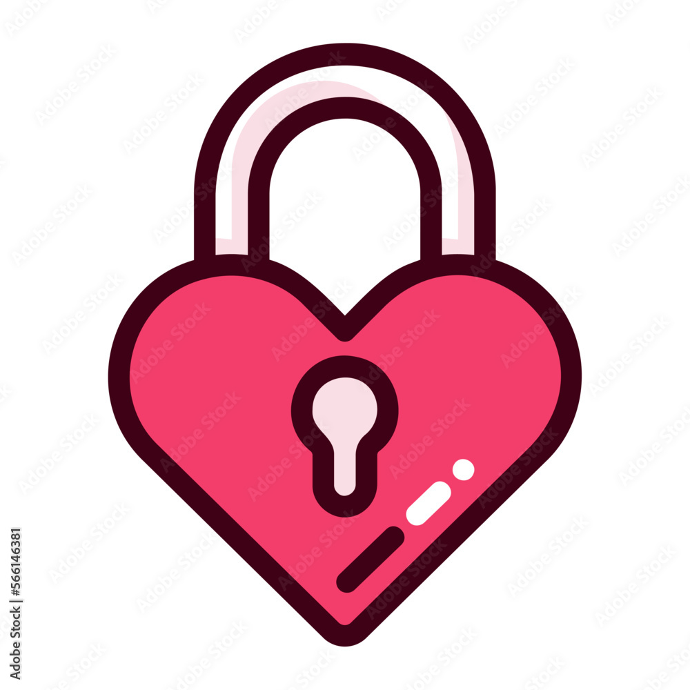 Icon Valentine day padlock Illustration can be used for web app, etc Icon Valentine day padlock Illustration can be used for web app, etc