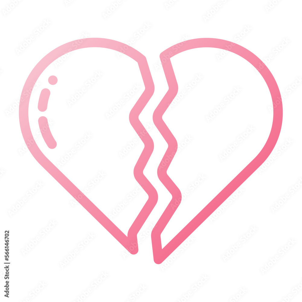 Icon Valentine day hearth broken Illustration can be used for web app, etc Icon Valentine day hearth broken Illustration can be used for web app, etc