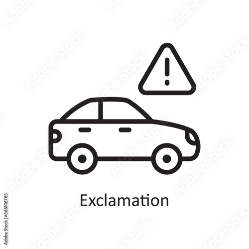Exclamation vector Outline Icon Design illustration. Car Accident Symbol on White background EPS 10 File