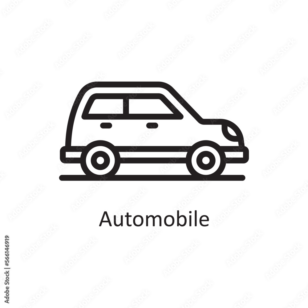 Automobile vector Outline Icon Design illustration. Car Accident Symbol on White background EPS 10 File