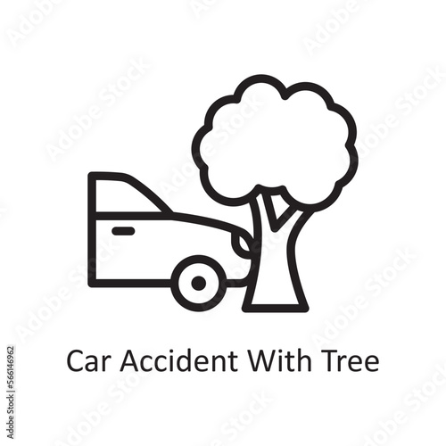 Car accident  vector Outline Icon Design illustration. Car Accident Symbol on White background EPS 10 File