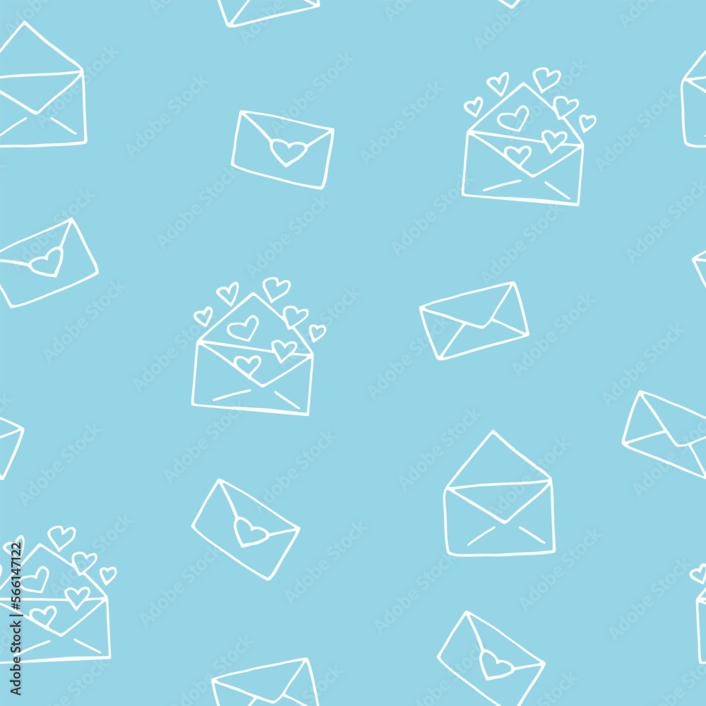 envelope with heart seamless pattern hand drawn in doodle style. simple minimalistic line art. monochrome icon. love, mail. envelope with heart seamless pattern hand drawn in doodle style. simple minimalistic line art. monochrome icon. love, mail.