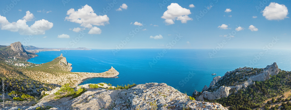 Coastline of Novyj Svit summer view (Crimea, Ukraine)