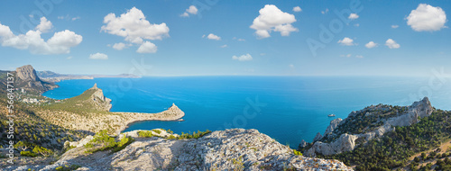 Obraz na płótnie Coastline of Novyj Svit summer view (Crimea, Ukraine) w salonie