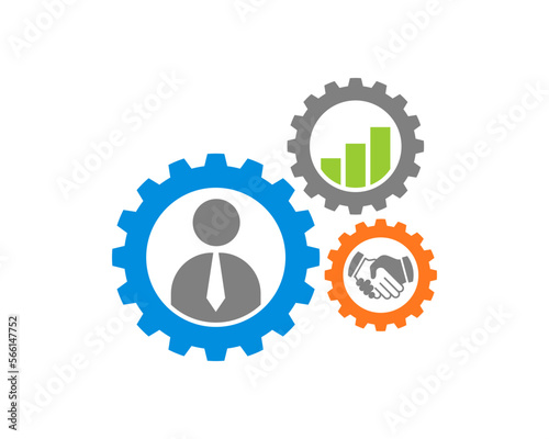 Human resource inside the gear logo