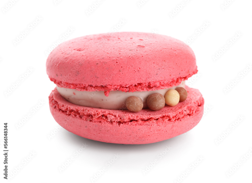 Tasty macaroon isolated on white background. Valentine's Day celebration Tasty macaroon isolated on white background. Valentine's Day celebration