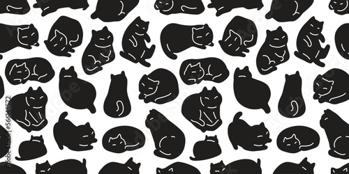 cat seamless pattern kitten camouflage calico vector breed neko cartoon pet gift wrapping paper tile background repeat wallpaper animal doodle illustration scarf isolated design