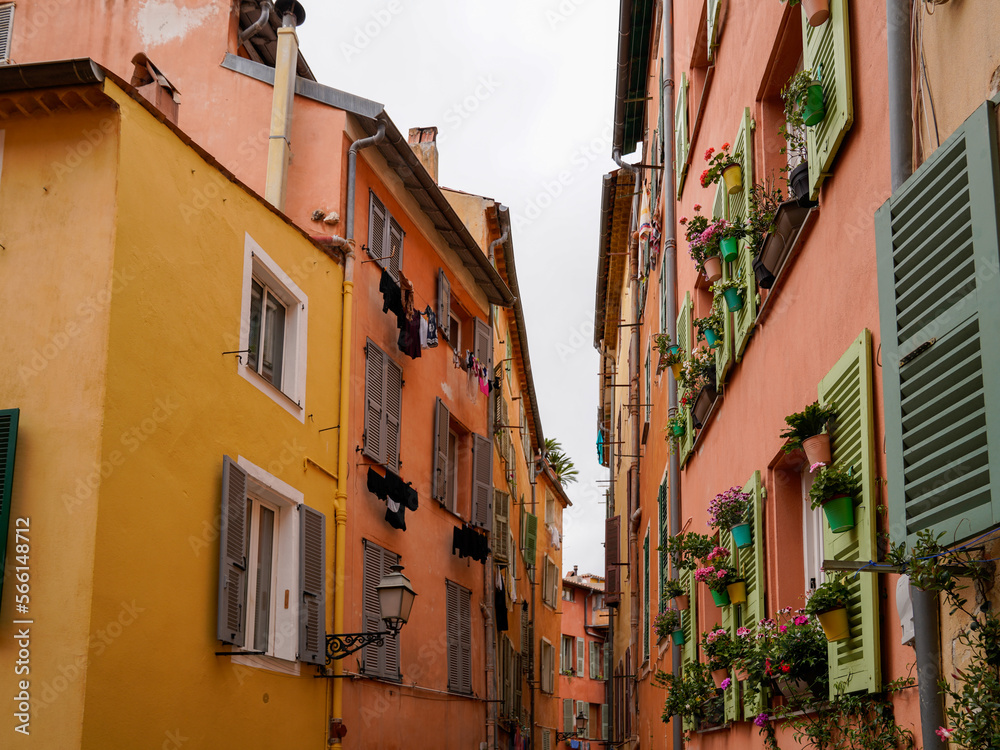Colorful medieval town nice on Riviera soth french Mediterranean sea coast in France