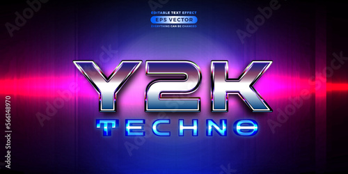 Retro text effect Y2K futuristic editable 80s classic style with experimental background, ideal for poster, flyer, social media post with give them the rad 1980s touch