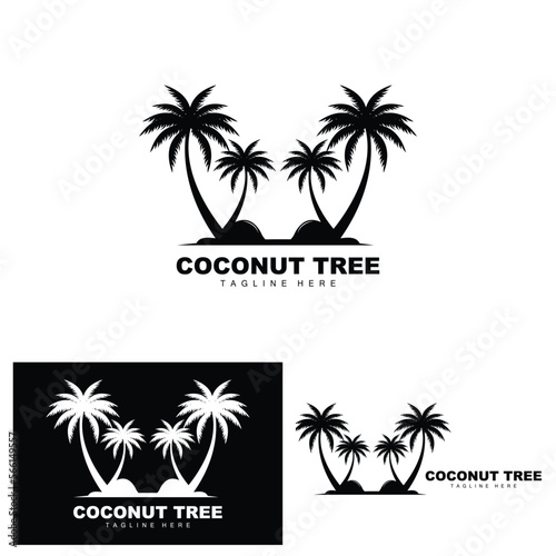 Coconut Tree Logo, Ocean Tree Vector, Design For Templates, Product Branding, Beach Tourism Object Logo © Arya19