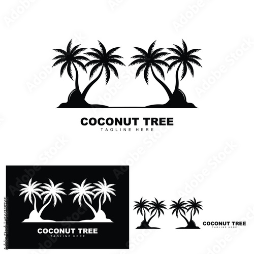 Coconut Tree Logo  Ocean Tree Vector  Design For Templates  Product Branding  Beach Tourism Object Logo