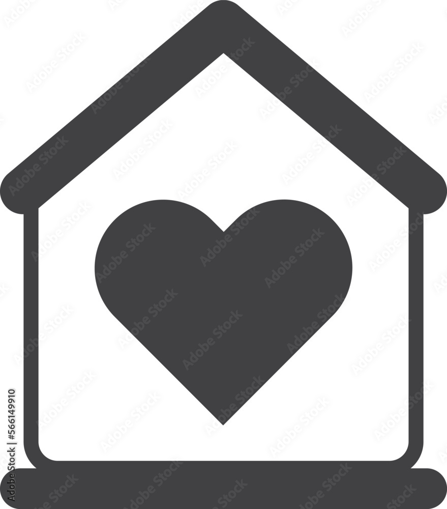 home and heart illustration in minimal style home and heart illustration in minimal style